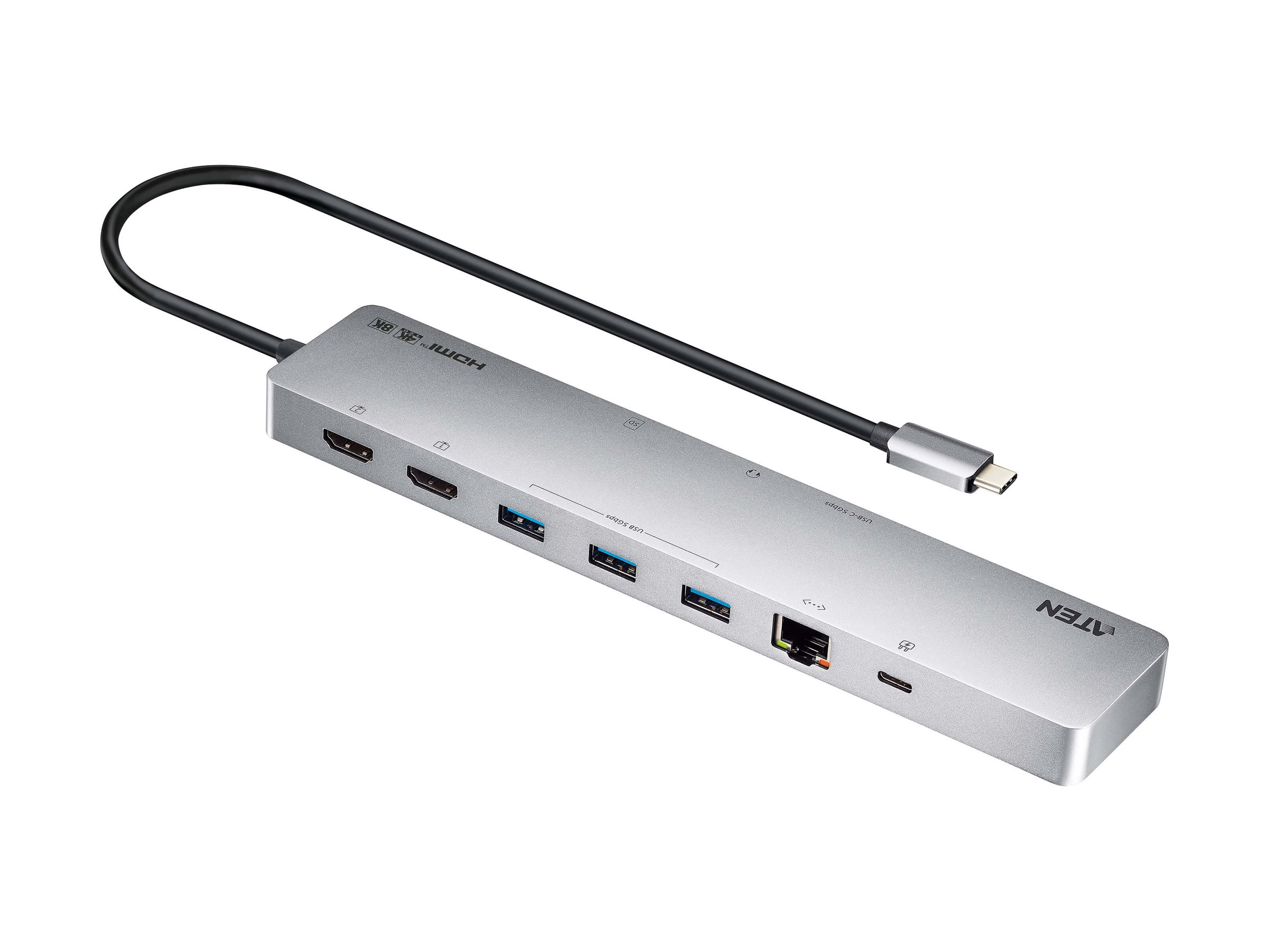 ATEN UH3240 Dockingstation USB-C 2x HDMI 1GbE Silber