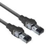 ACT Black 1 meter S/FTP CAT6A IDC 4PPoE / PoE++ 100W LSZH patch cable snagless with RJ45 connectors (FB4901)