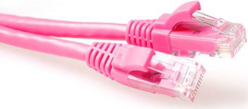 ACT Pink 20 meter U/UTP CAT6 patch cable snagless with RJ45 connectors. Cat6 u/utp snagless pk 20.00m (IS1820)