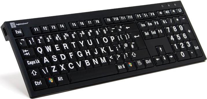 Logickeyboard LargePrint Tastatur USB AŽERTY Französisch Schwarz (LKB-LPWB-BJPU-FR)
