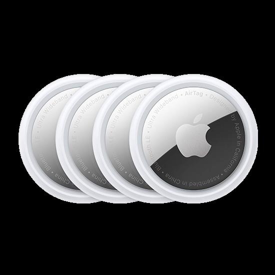 Apple AirTag 4er Pack Bluetooth-Tracker Silber, Weiß