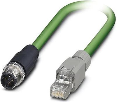 Phoenix Contact M12 / RJ45 Netzwerk Anschlusskabel CAT 5, CAT 5e SF/UTP 3.00 m Grün Flammwidrig Phoenix Contact (1403496)