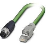 Phoenix Contact M12 / RJ45 Netzwerk Anschlusskabel CAT 5, CAT 5e SF/UTP 3.00 m Grün Flammwidrig Phoenix Contact (1403496)