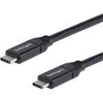 StarTech.com USB-C auf USB-C Kabel mit 5A Power Delivery - St/St - 2m - USB 2.0 - USB-IF zertifiziert - USB Typ C Kabel - USB-Kabel - USB-C (M) gerade bis USB-C (M) gerade - Thunderbolt 3 / USB 2.0 / USB 3.0 / USB 3.1 - 5 A - 2 m - Schwarz