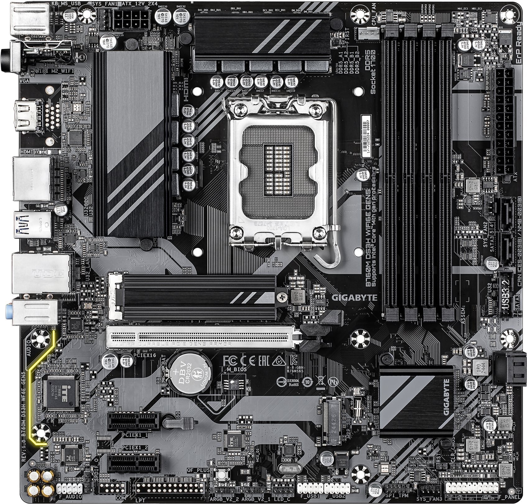 Gigabyte B760M DS3H WiFi6e GEN5 B760 S1700 mATX DDR5 (B760M DS3H WF6E GEN5)