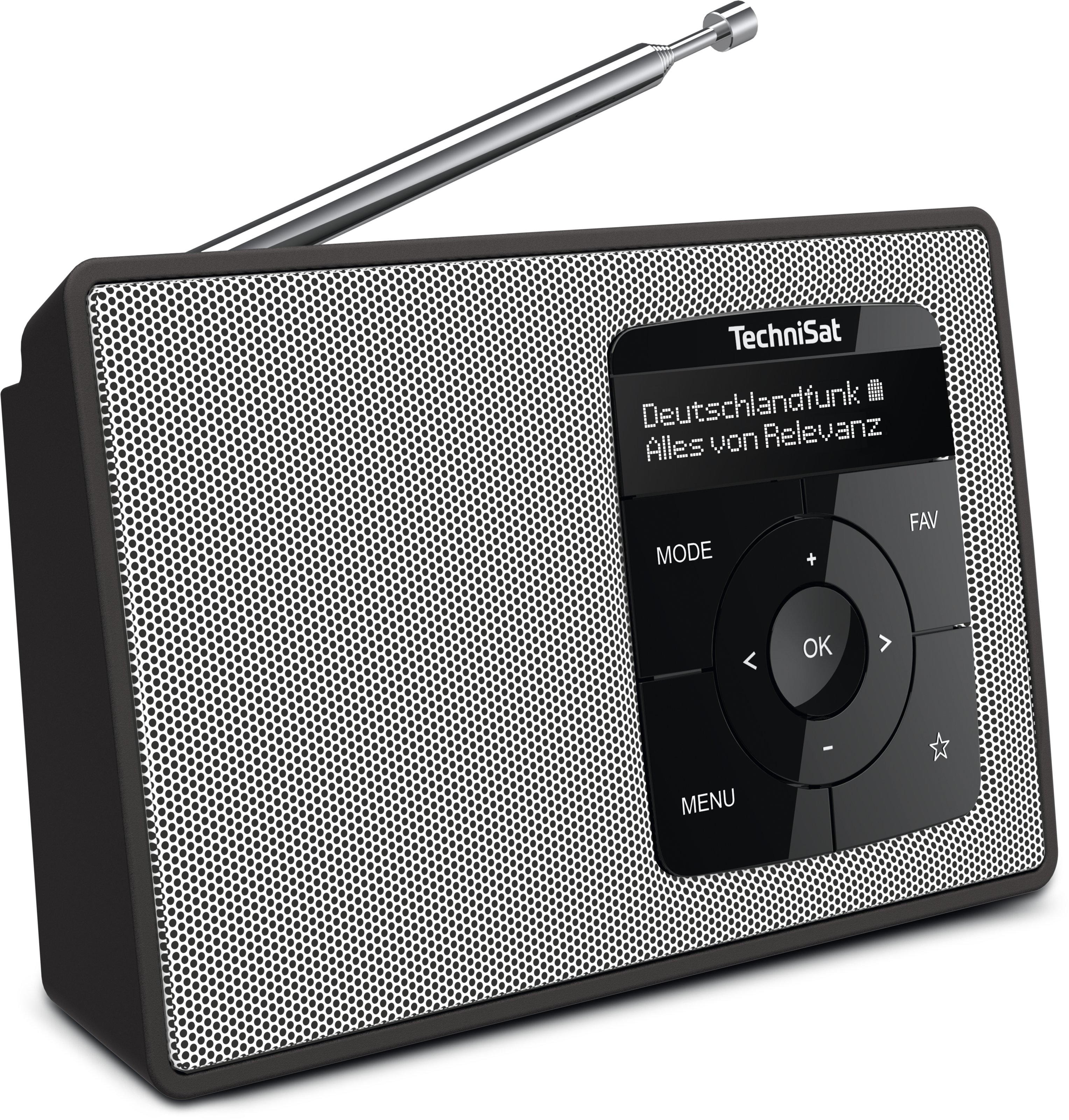 TechniSat DIGITRADIO 2 DAB+ FM Radio Bluetooth Schwarz/Weiß