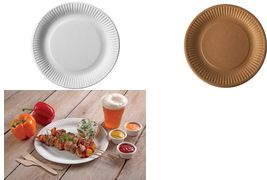 PAPSTAR Papp-Teller "pure" rund, 230 mm, braun, 50er aus 100% Frischfaserkarton, lebensmittelecht, kompostierbar, - 1 Stück (88361)