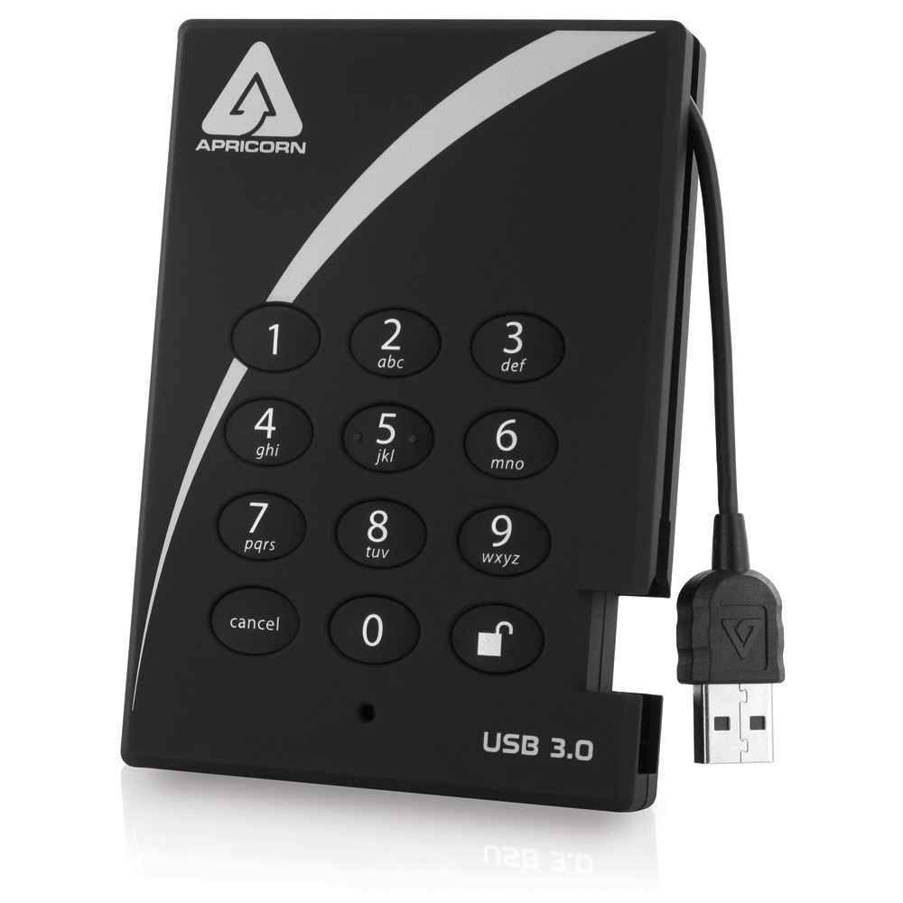 Apricorn Aegis Padlock 3.0 A25-3PL256-1000 Externe Festplatte 1 TB USB 3.0 Schwarz