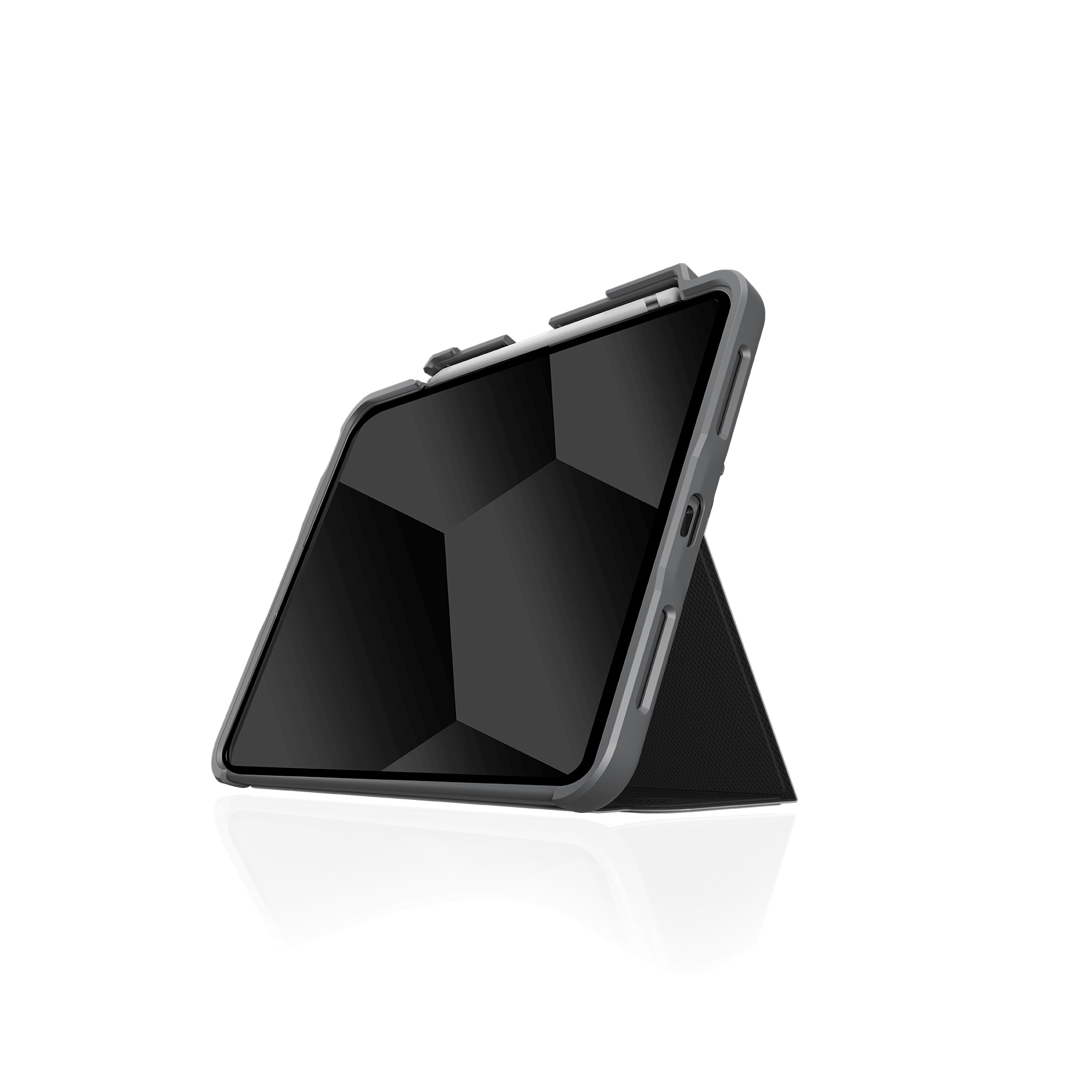 STM Dux Plus Flip-Hülle für Apple iPad 10,9" (2022) Schwarz/Transparent