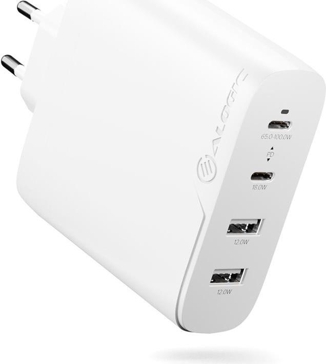Alogic Ladegerät 100W 4 Port (2x USB-C, 2 x USB 3.0 A) weiß (WCG4X100-EU)