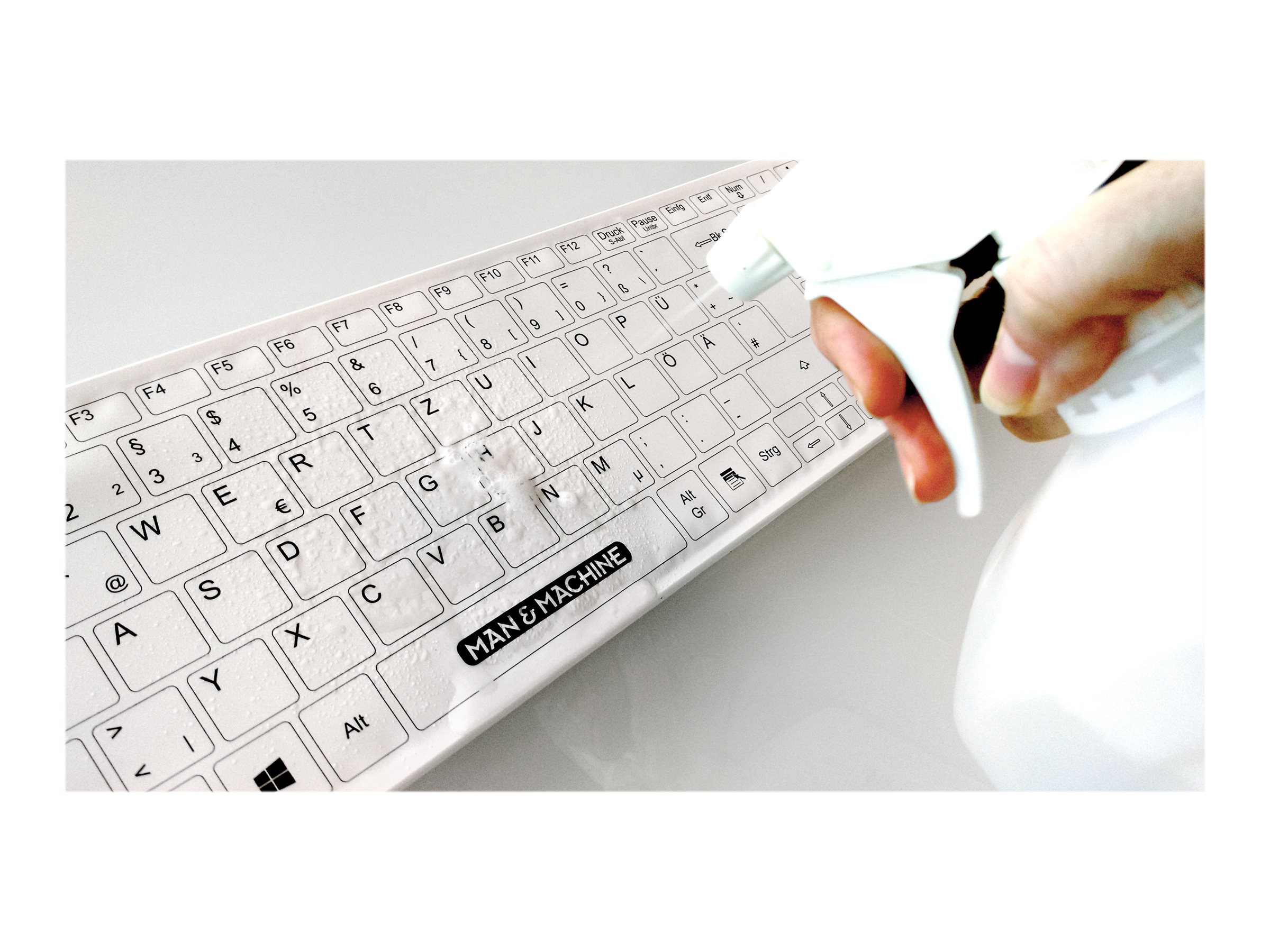 Man-Machine Its Cool Flat Tastatur kabellos Deutsch Hygienic White
