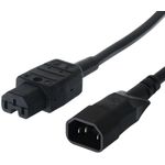 Netzkabel Kaltgerätestecker Stecker (IEC320 C14) - Warmgeräte Kupplung (IEC320 C15), schwarz, 1,0 m (356.1260)