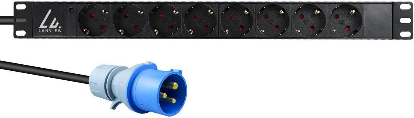 Lanview LVR-3MIEC-LIC-SCH8 Stromverteilereinheit (PDU) 8 AC-Ausgänge 1U Schwarz (LVR-3MIEC-LIC-SCH8)