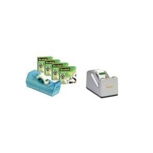 3M Scotch Tischabroller C38, inkl. Klebefilm Magic, schwarz aus ABS Kunststoff (C38SM3S)