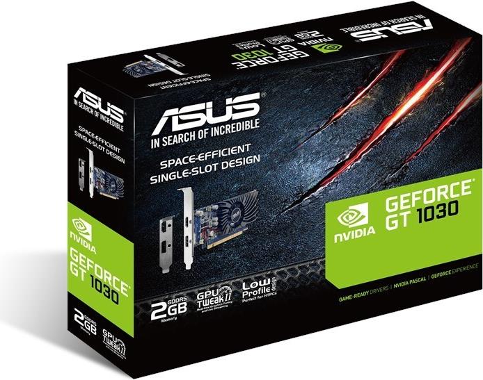 ASUS GeForce GT 1030 GT1030-2G-BRK Grafikkarte 2 GB GDDR5 PCIe 3.0 HDMI DisplayPort Schwarz Blau