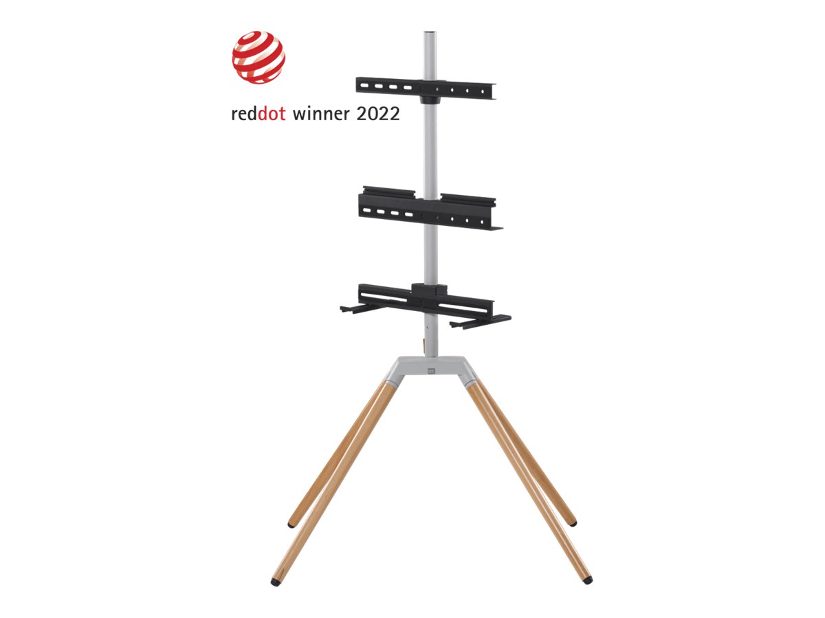 One for All WM7476 Quadpod TV-Stativ 32-70" 360° drehbar Oak, Silbergrau