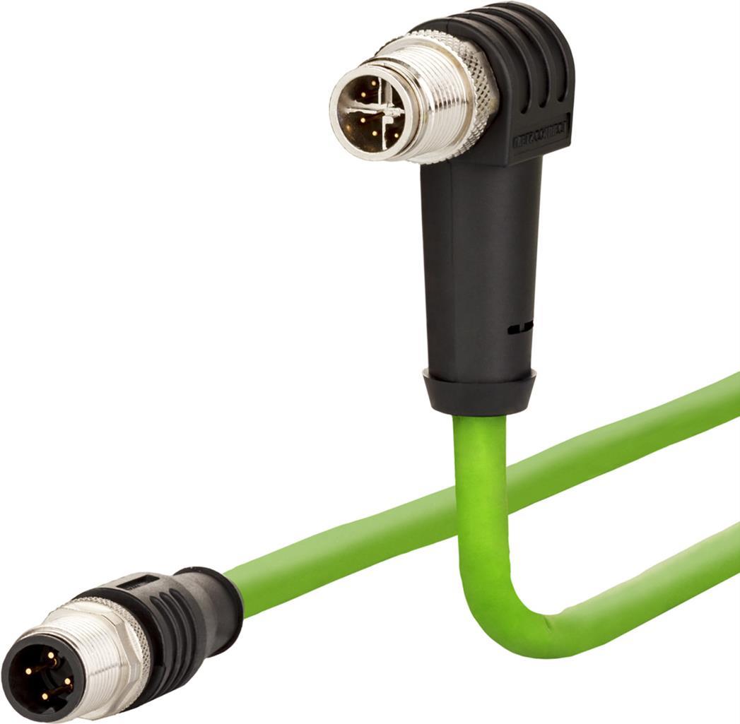 M12 Verbindungsleitung, gerade-gewinkelt, 1 m (142M2X1B010)