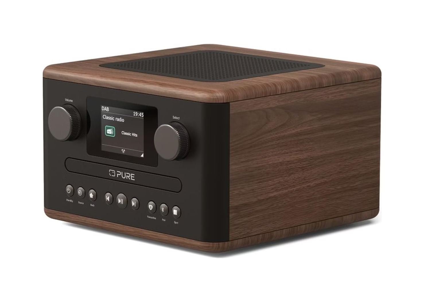 Pure Acoustics Classic C-D4 DAB+ FM Internet Digitalradio Coffee Brown/Walnut