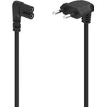 Hama Netzkabel, beidseitig gewinkelt, Euro-Stecker, Doppelnut/C7, 1,5 m, Schwarz (00223282)