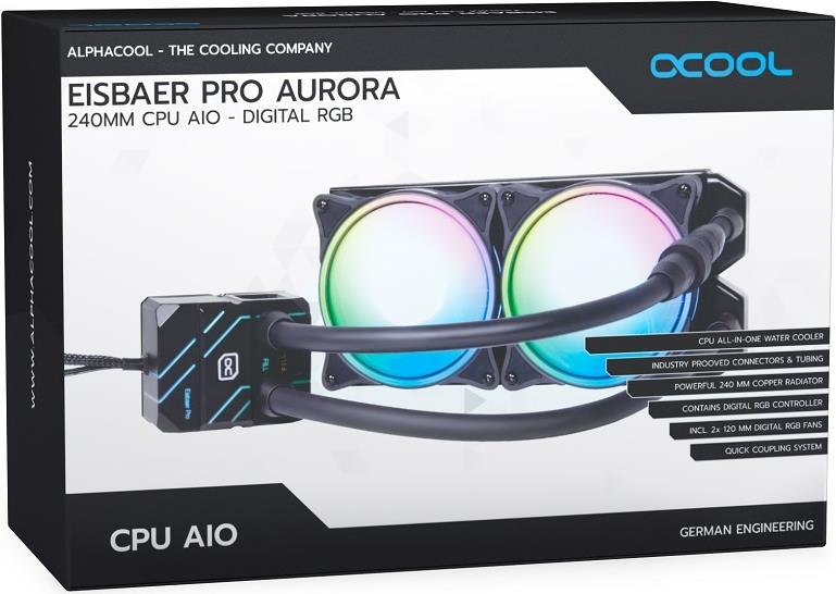 Alphacool Eisbaer Pro Aurora 240 CPU All-in-One-Flüssigkeitskühler 12 cm