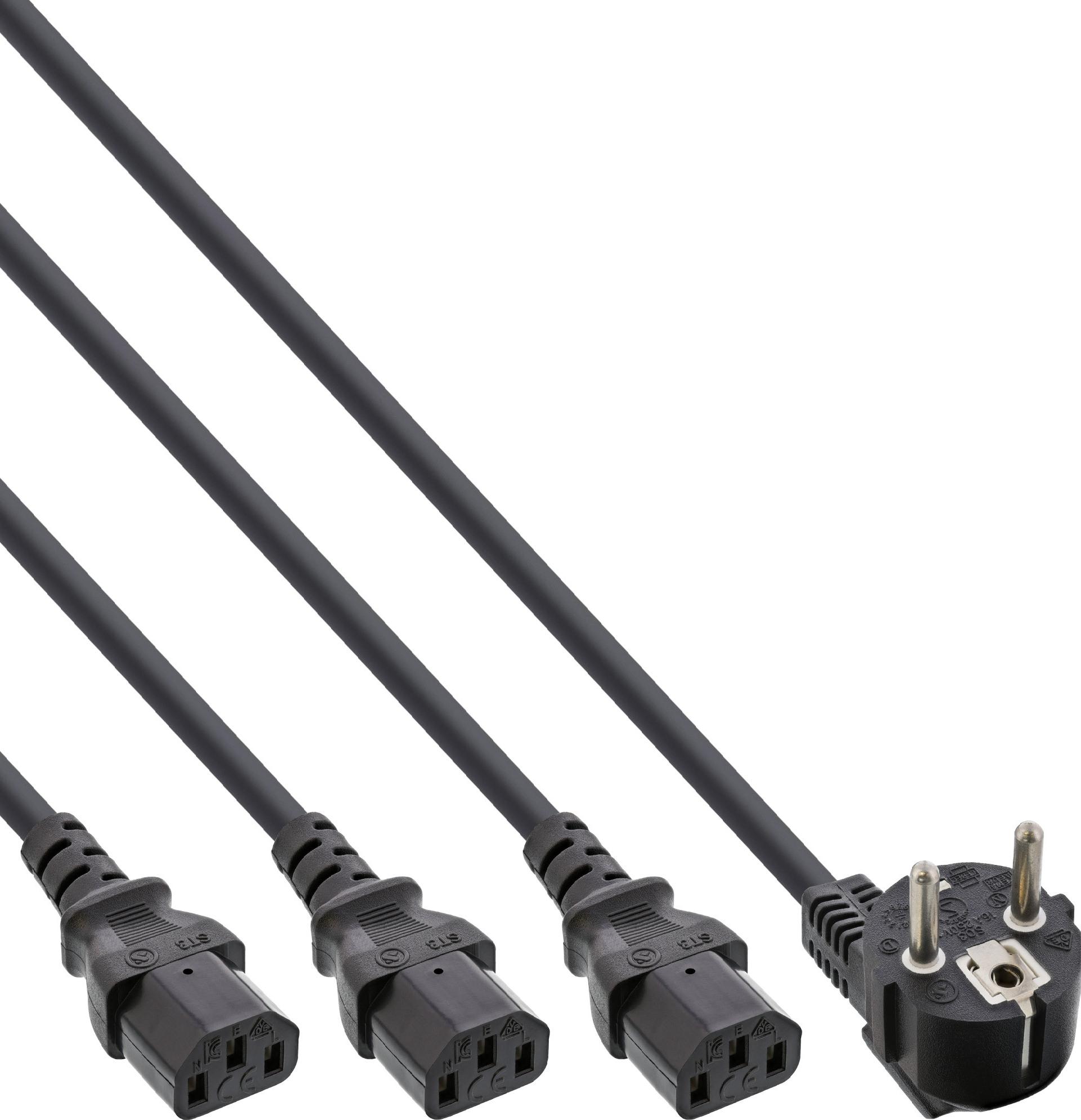 InLine 13er B-Pack Netz-Y-Kabel 1x Schutzkontakt 3x Kaltgeraete 1 (B-16653B)