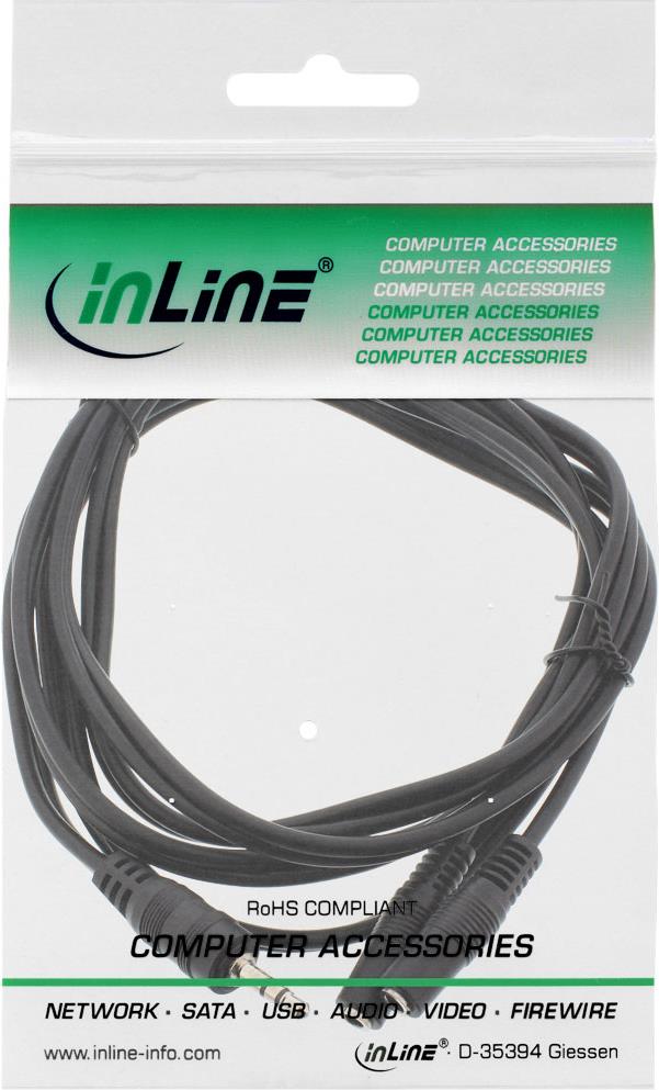 INLINE Klinken Y-Kabel, 3,5mm Klinke Stecker an 2x 3,5mm Klinke Buchse, Stereo, 2m