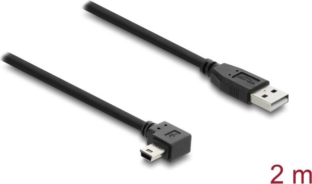 Delock USB 2.0 Kabel Typ-A Stecker zu Typ Mini-B rechts gewinkelt (81652)