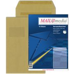 Elepa - rössler kuvert Versandtaschen C5 (162x229 mm) mit Fenster, selbstklebend, 90 g/qm, braun, 50 Stück (30022379)