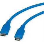 ROLINE USB 2.0 Kabel C-C ST/ST Silikon 60W 1m Blau (11.02.9123)