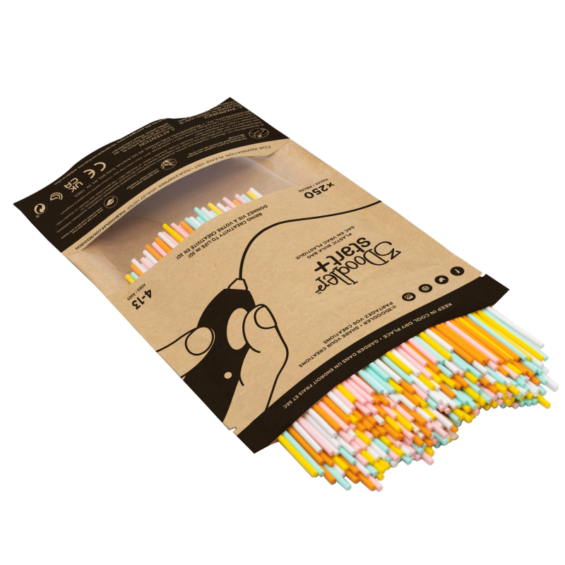 3Doodler Start Eco Plastic Filament Fire and Ice Mixed Bag 250, 250 Stück, 2,5 mm, Orange, Türkis, Weiß, Gelb
