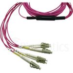 Kompatibles Alcatel-Nokia 3HE13896AA-10 BlueOptics LWL Breakout Patchkabel, MPO/UPC, 4xDuplex LC/UPC, 10 Meter, Multimode G50/125µm, OM4, Markenfaser, 3.0mm LSZH magenta, 8 Kerne und MPO Stecker ohne Pins, inkl. Messprotokoll (3HE13896AA-10-BO)