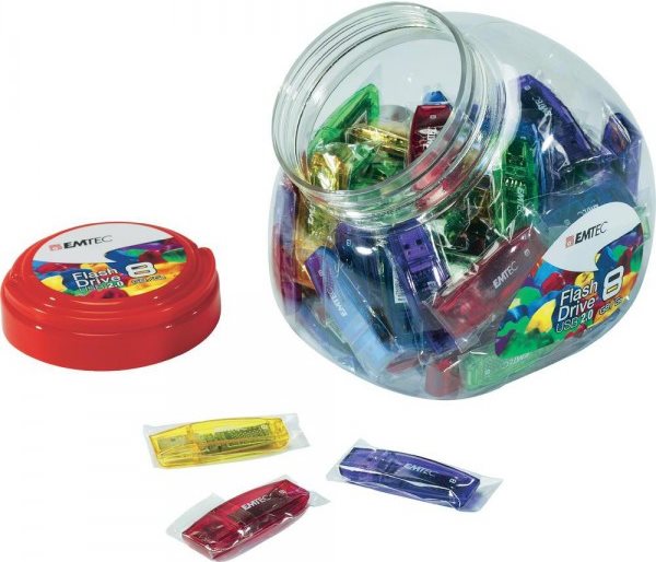EMTEC C410 Color Mix Candy jar (ECMMD8GC410JAR80)