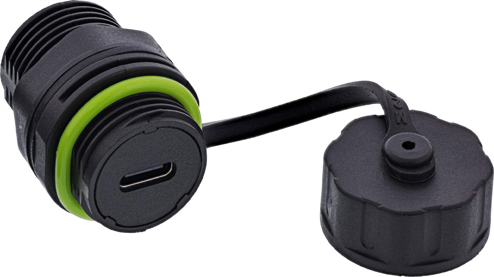 InLine USB-C-Kabelkupplung mini IP68 geschirmt 2x USB-C Buchse (69927N)