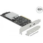 Delock PCI Express x8 Karte zu 2 x extern SuperSpeed USB 20 Gbps (USB 3.2 Gen 2x2) USB Type-C™ Buchse - Low Profile Formfaktor (89009)