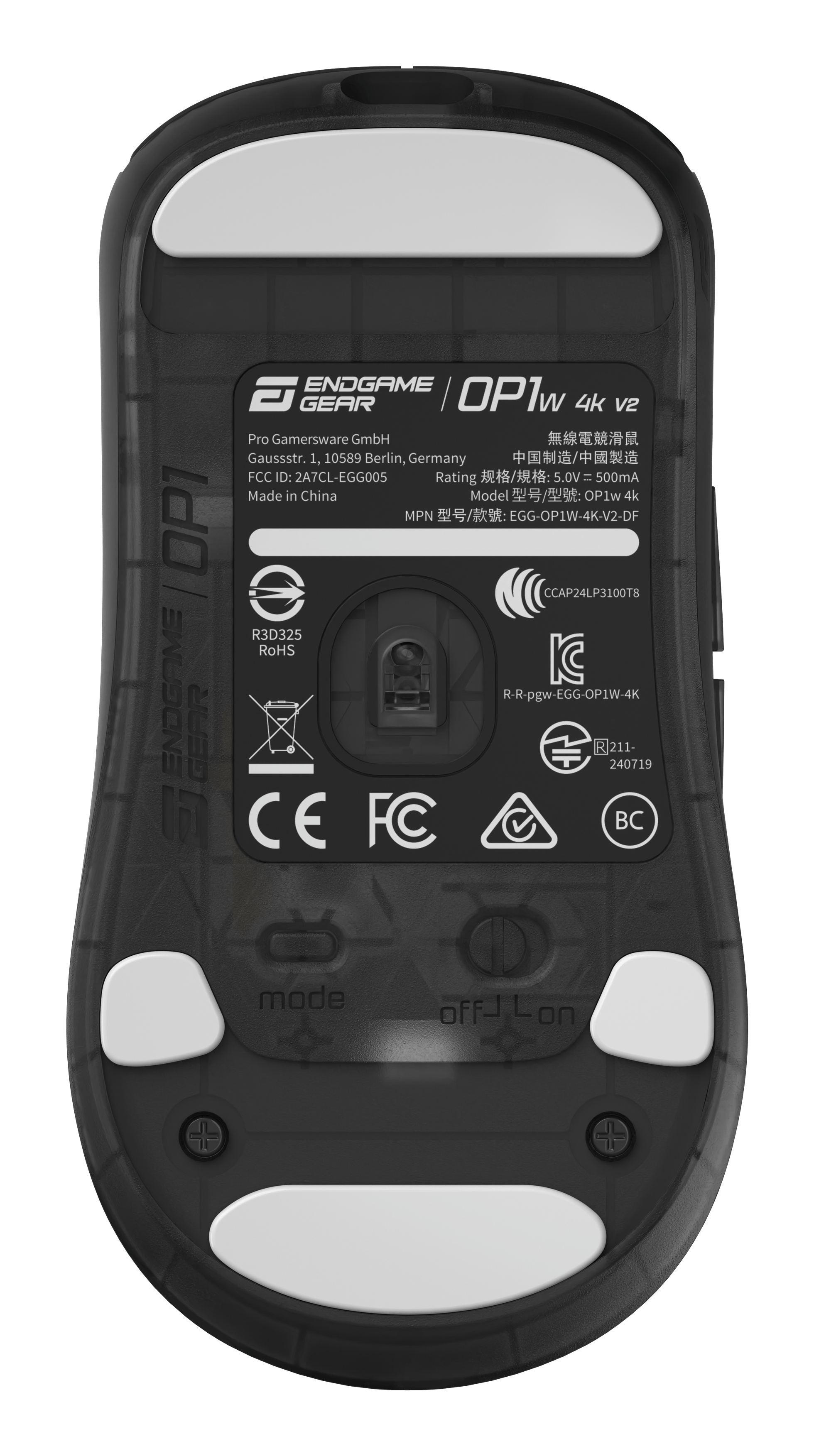Endgame Gear OP1w 4k v2 Kabellose Gaming-Maus Optisch 30.000 DPI 4.000 Hz Dark Frost