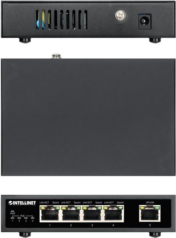 Intellinet 5-Port Gigabit Ethernet PoE+ Switch 62W Schwarz