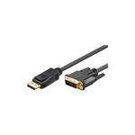 Wentronic Goobay DisplayPort zu DVI-D Adapterkabel 1.2, Schwarz, 2 m - DisplayPort-Stecker > DVI-D-Stecker Dual-Link (24+1-Pin) (51961)