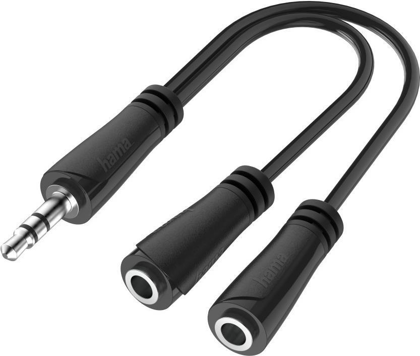 Hama 3,5-mm-Audio-Klinke-Adapter auf 2x Kopfhörer, Splitter, Stereo (00200349)