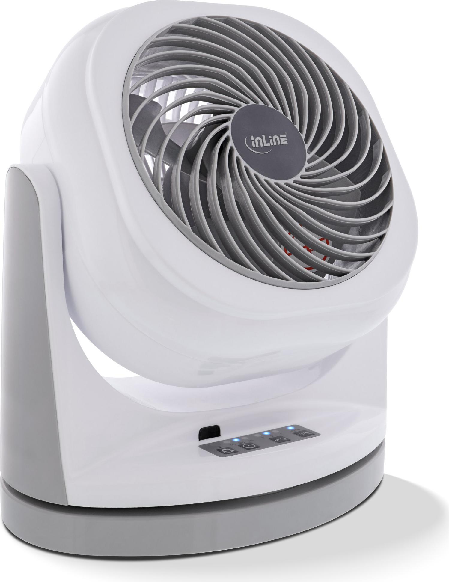 InLine SmartHome WLAN Tischventilator 45 W 57 dB Weiß/Grau