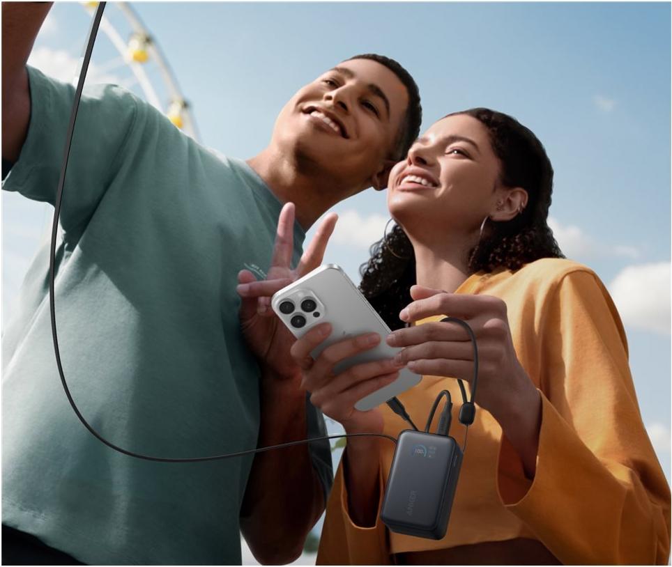 Anker Innovations Nano Power Bank 10K 45W Built-In Retractable USB-C Cable (A1638H11)