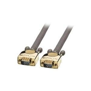 Lindy GOLD VGA Kabel M/M 15m Premiumkabel für VGA Monitore mit vergoldeten Metallsteckern mit 15 poligem HD Stecker an Stecker, 3-fach abgeschirmt mit besten EMV-Werten, für Distanzen bis 75m (37824)