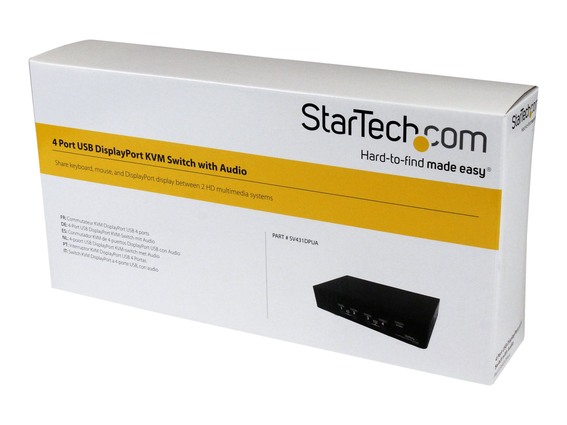 StarTech.com SV431DPUA 4-Port DisplayPort USB KVM-Switch mit Audio Schwarz