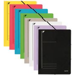 LEITZ Eckspanner, DIN A4, Colorspankarton 450 g-qm, grau mit Gummizug-Verschluss, Fassungsvermögen: 250 Blatt (3980-00-85)