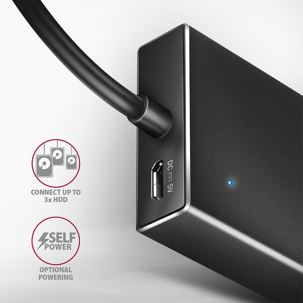 AXAGON HUE-F7A USB-Hub 7x USB 3.2 Gen 1 Schwarz
