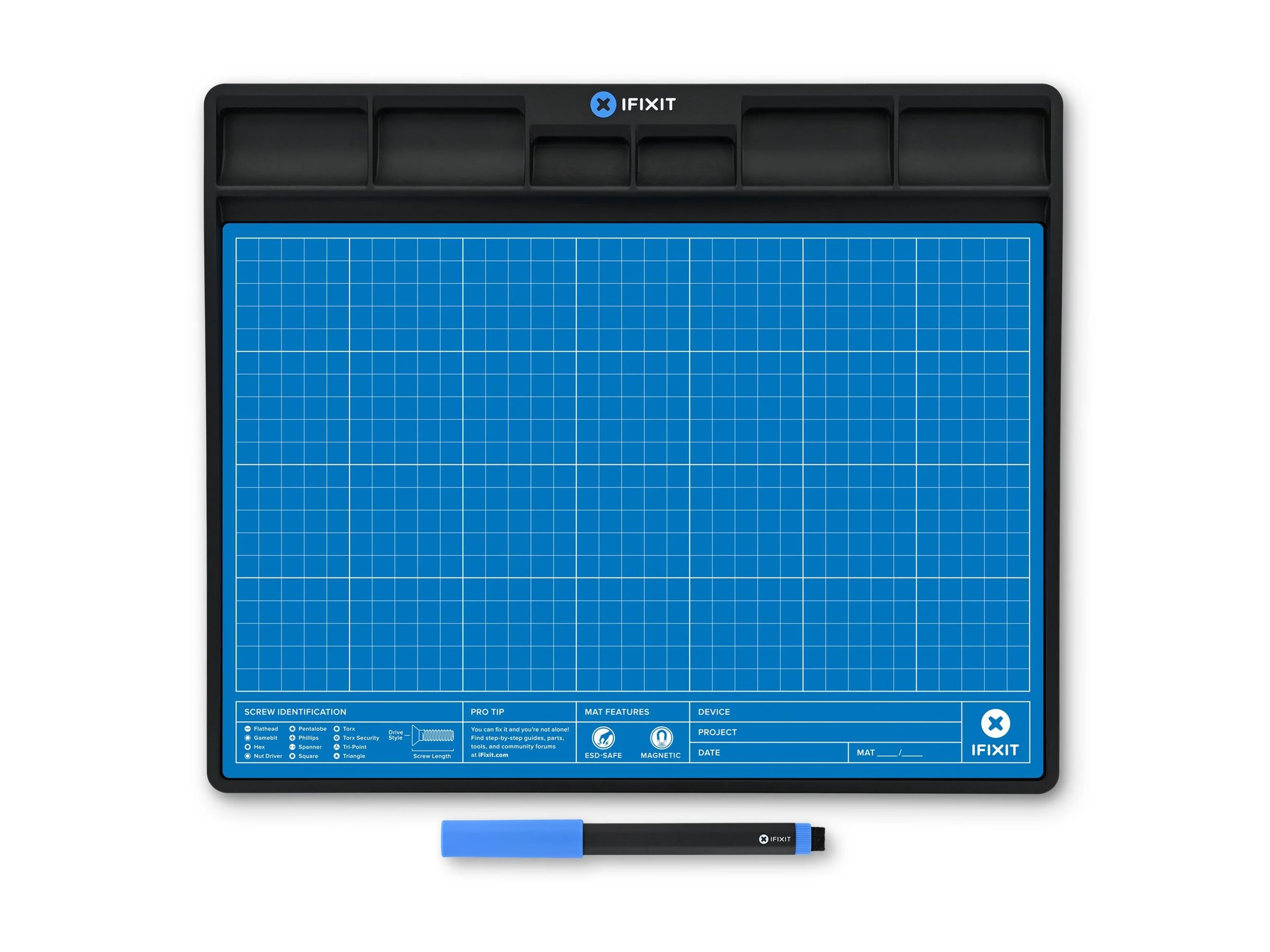 iFixit FixMat Magnetmatte 300 x 250 mm Schwarz, Blau, Weiß