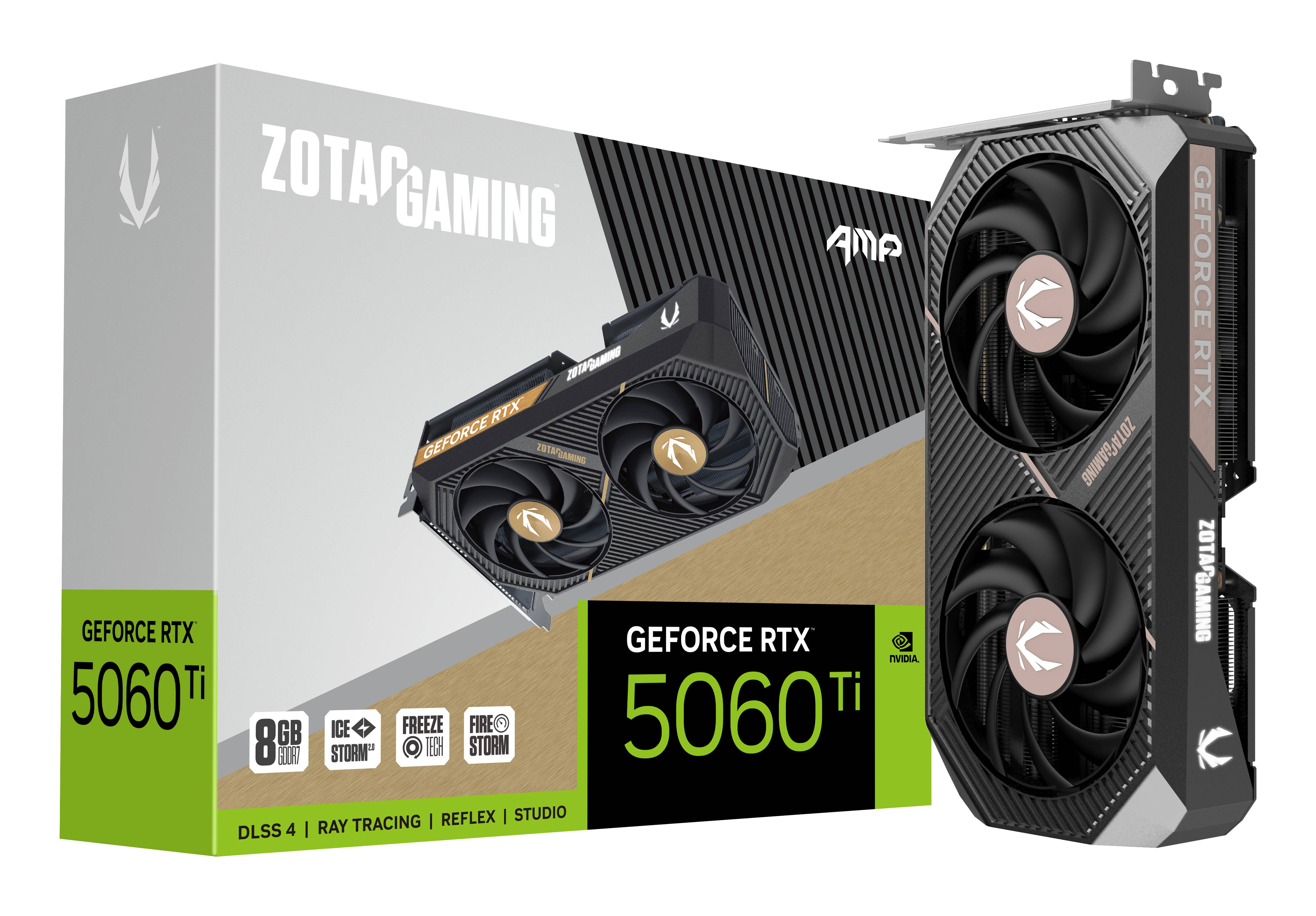 ZOTAC GAMING GeForce RTX 5060 Ti 8GB AMP GDDR7 PCIe 5.0 Schwarz