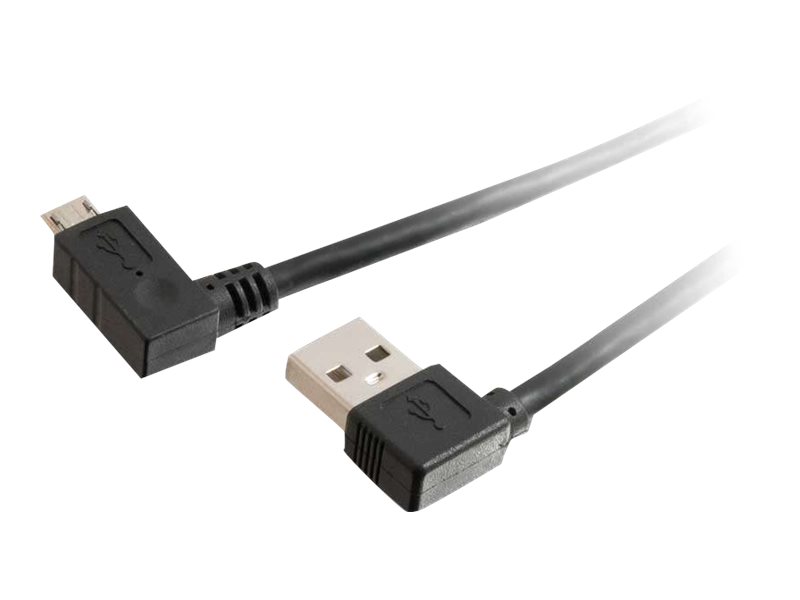 C2G USB 2.0 A Right Angle to Micro-USB B Right Angle Cable 2 m Schwarz