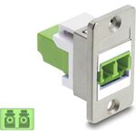 Delock Panel Mount LC Duplex Buchse zu LC Duplex Buchse silber / lindgrün / weiß (91105)