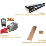 IT-BUDGET SPAR-PACK: 19"-Keystone Patchfeld 24 Port (ZAAITBMT24P05HES)