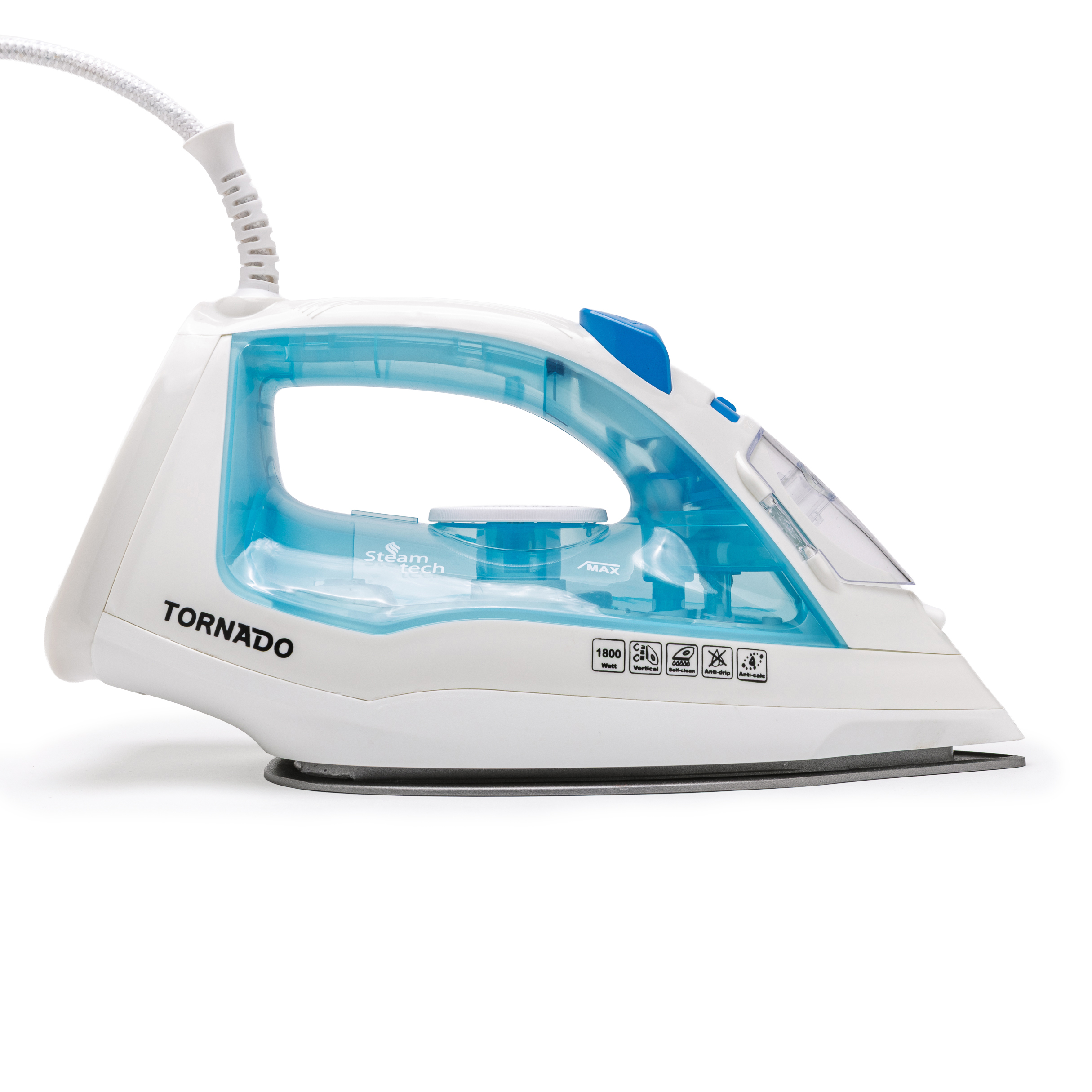Tornado Dampfbügeleisen TST-1800B 1800 W Teflon-Bügelsohle Blau/Weiß